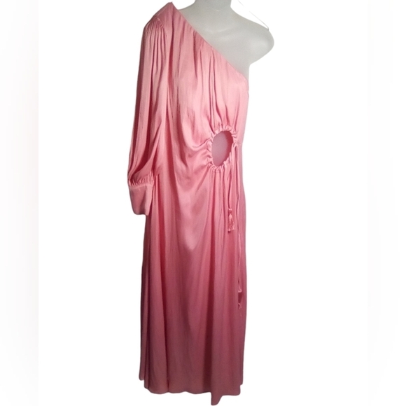 Moon River One Shoulder Cut Out Flirty Anthropologie MIDI Dress Medium - Picture 4 of 9